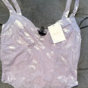 Forever 21 Lilac Floral Corset Top